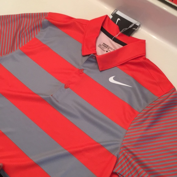 Men’s NiKE Striped Golf Polo Shirt Top - Picture 7 of 7